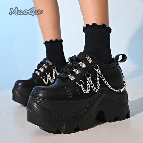 Cyber Goth Chainlink Platform Shoe