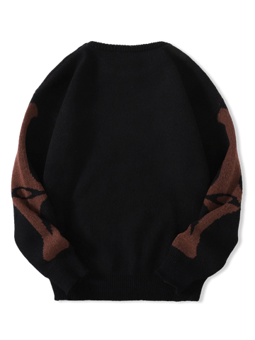 Goth Skeleton Rib Cage Knit Sweater