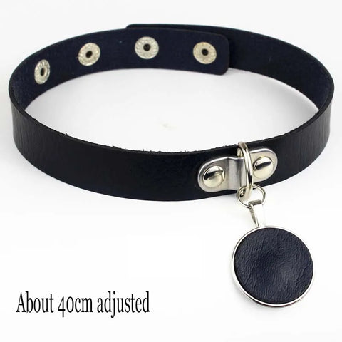 Goth Leather Choker Necklace — Dark Devotion Collection