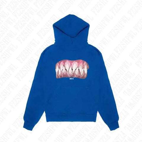 Goth DIE13 Bare Teeth Graphic Hoodie Tshirt