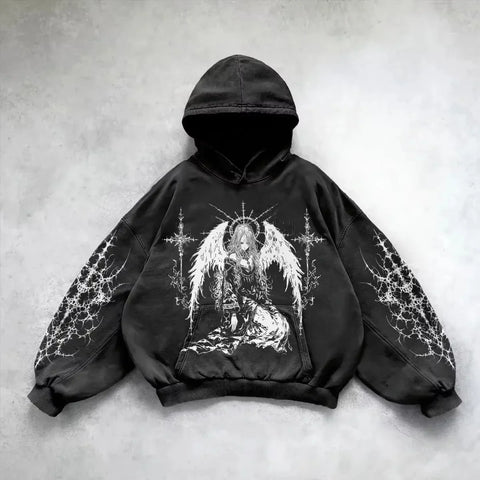Goth Fallen Angel Oversized Tshirt