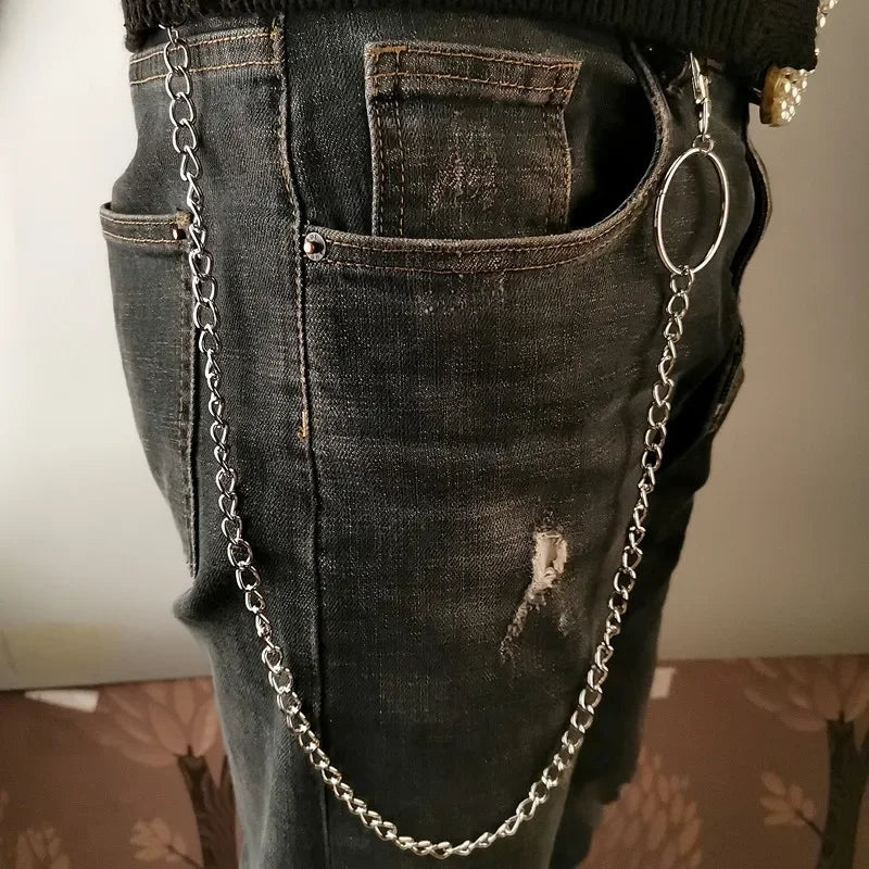 Mall Goth Triple-Layer Silver Drape Pant Chain