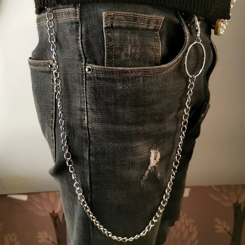 Mall Goth Triple-Layer Silver Drape Pant Chain