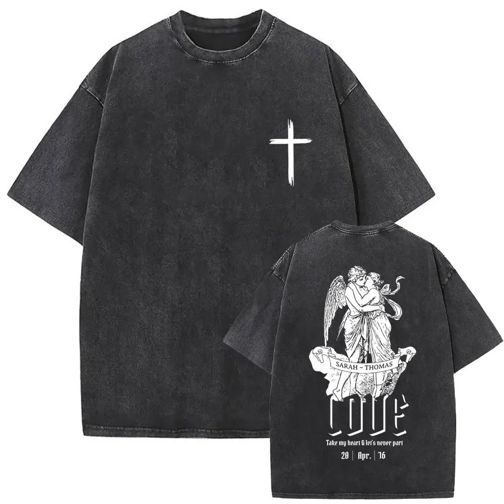 Gothic T-shirt with black washed vintage graphic