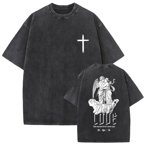 Gothic T-shirt with black washed vintage graphic