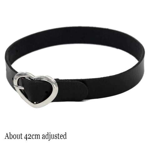 Goth Leather Choker Necklace — Dark Devotion Collection