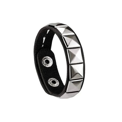 Mall Goth Pyramid Stud Leather Cuff Bracelet