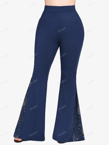 Victorian Goth Bloodrose Lace-Up Flare Trousers