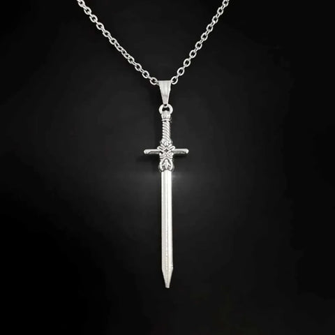 Goth Ornate Dagger Pendant Necklace