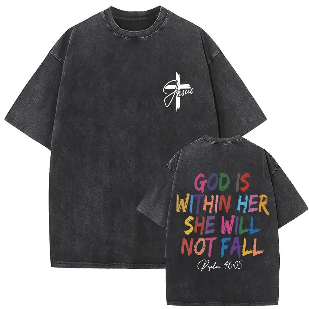 Gothic T-shirt with black washed vintage graphic