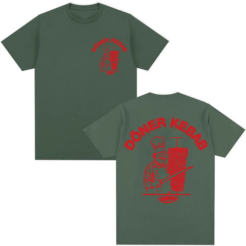 Gothic T-shirt with blue doner kebab graphic