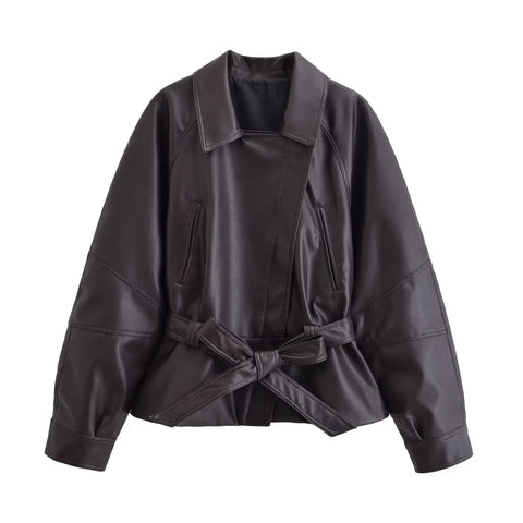 Nu Goth Midnight Bound Oversized Faux Leather Coat