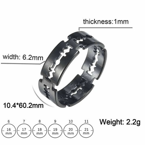Goth Razor Edge Band Ring