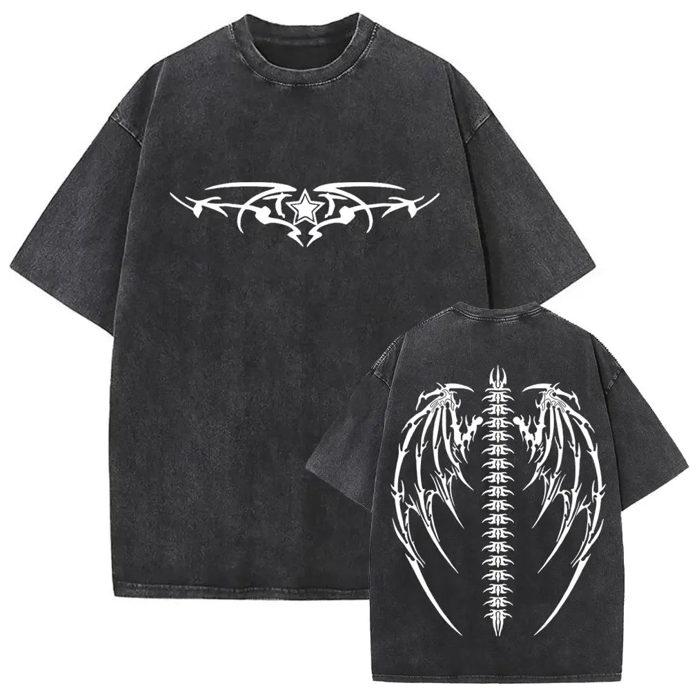 Gothic T-shirt with black washed vintage graphic