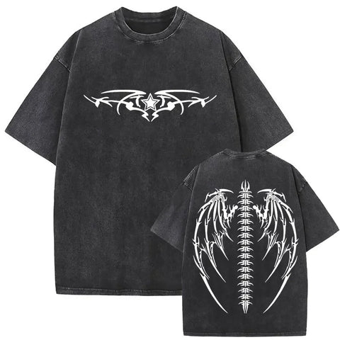 Gothic T-shirt with black washed vintage graphic
