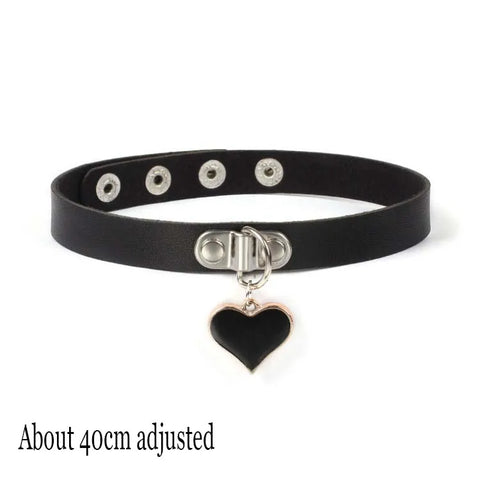Goth Leather Choker Necklace — Dark Devotion Collection