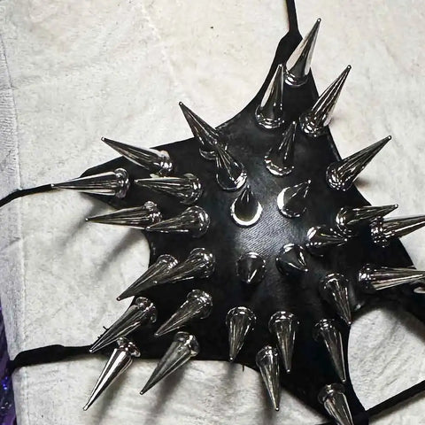 Cyber Goth Spiked Armour Halter Top