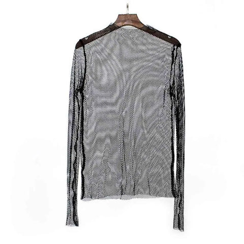 Goth Midnight Sweetheart Mesh Peplum Blouse