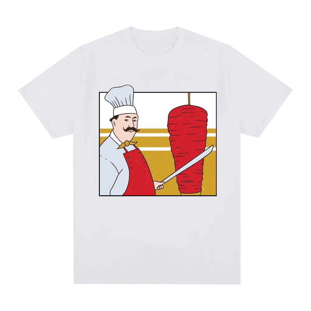 Gothic T-shirt with white doner kebab graphic