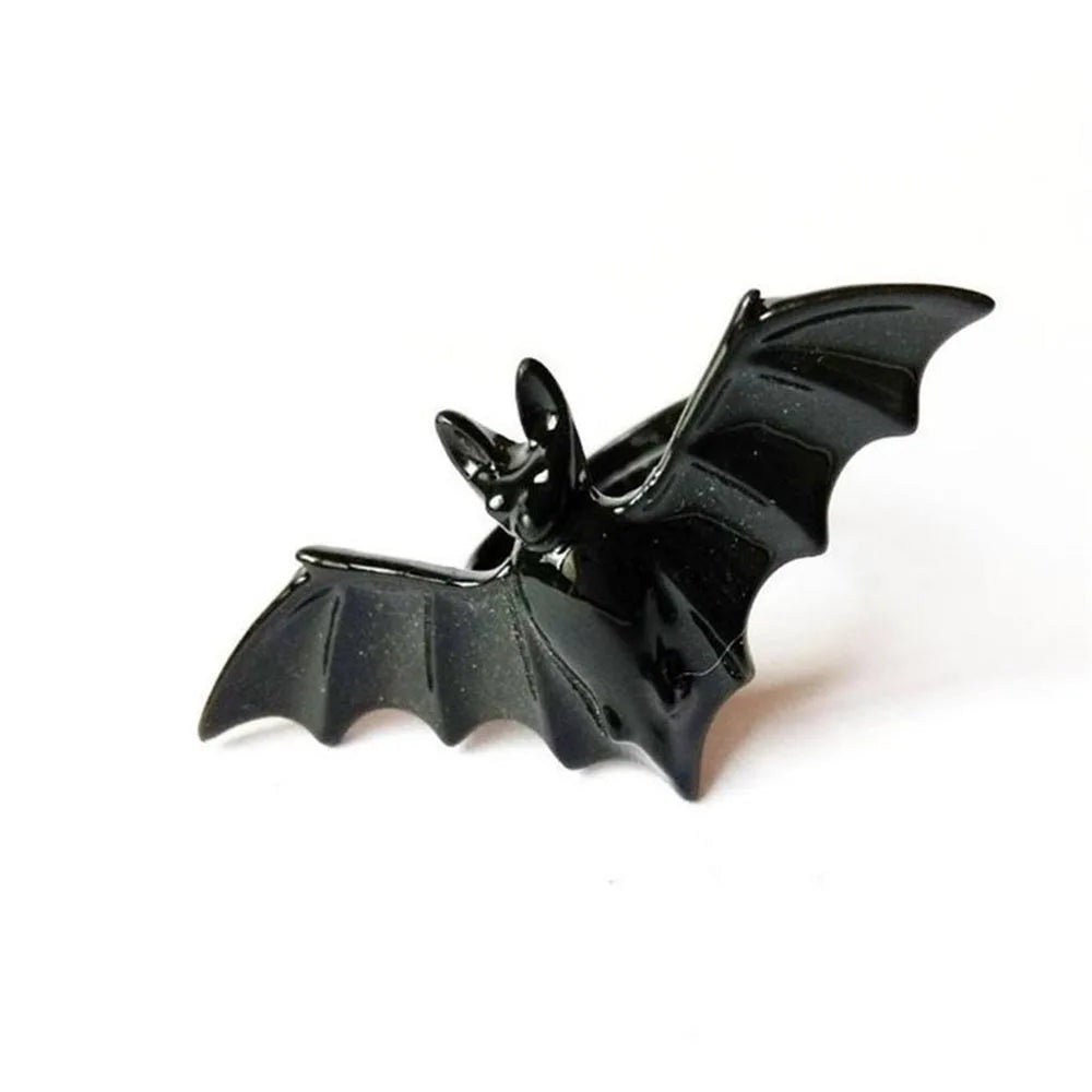 Goth Matte Black Serpent Wrap Ring