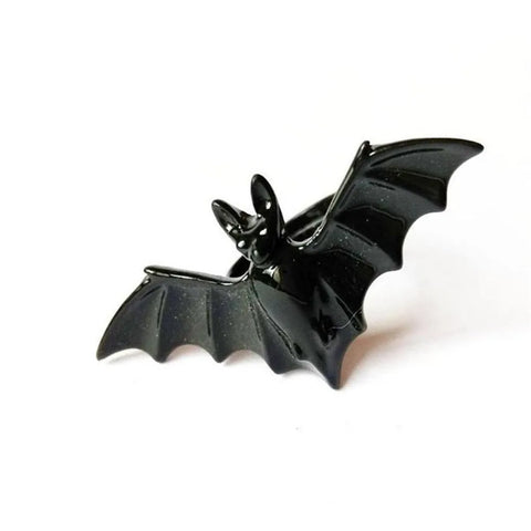 Goth Matte Black Serpent Wrap Ring