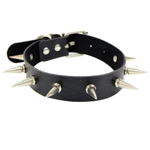Goth Leather Collar Choker Necklace Collection