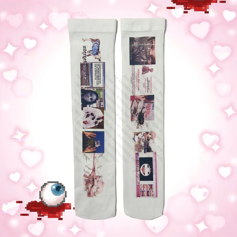 Cyber Goth Internet Vs. God Printed Knee-High Sock