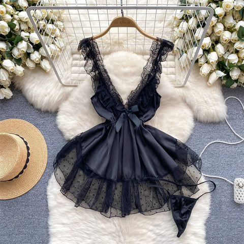 Goth Bound in Contrast Rope Bodysuit
