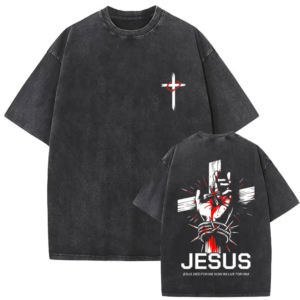 Gothic T-shirt with black washed vintage graphic
