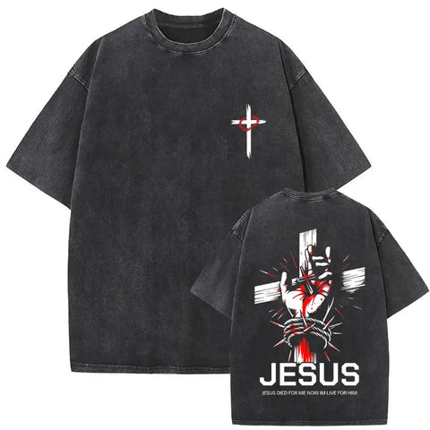 Gothic T-shirt with black washed vintage graphic