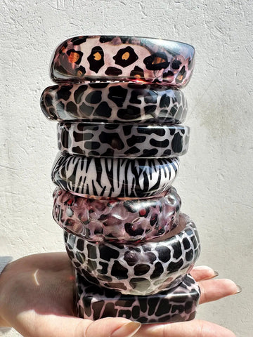 Goth Wild Print Resin Bangle