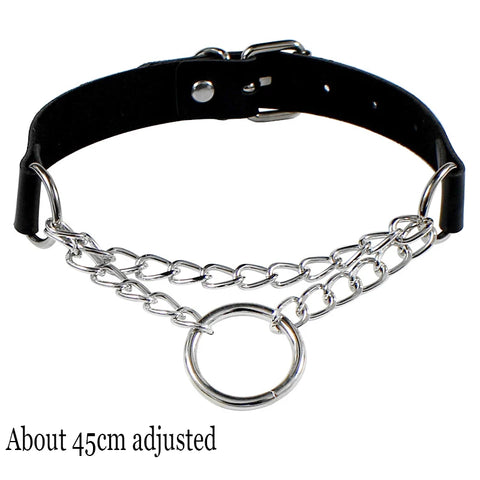 Goth Leather Choker Necklace — Dark Devotion Collection