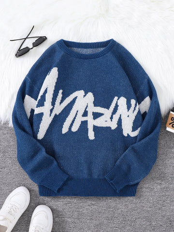 Nu Goth Graffiti Script Knit Sweater