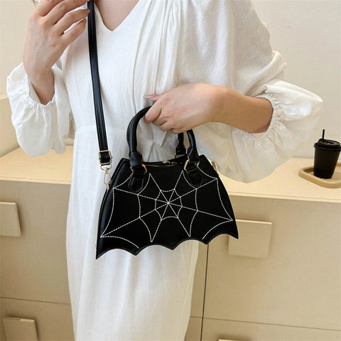 Goth Spiderweb Heart Crossbody Bag