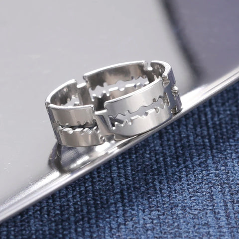 Goth Razor Edge Band Ring