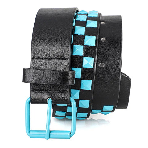 Mall Goth Checkerboard Pyramid Stud Belt