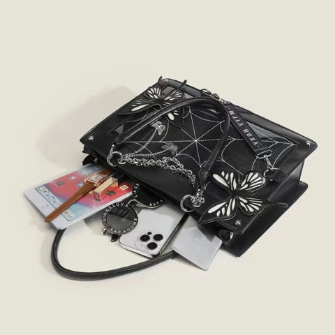 Goth Labyrinth Butterfly Ita Bag — Dark Collector's Tote