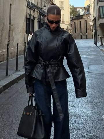 Nu Goth Midnight Bound Oversized Faux Leather Coat