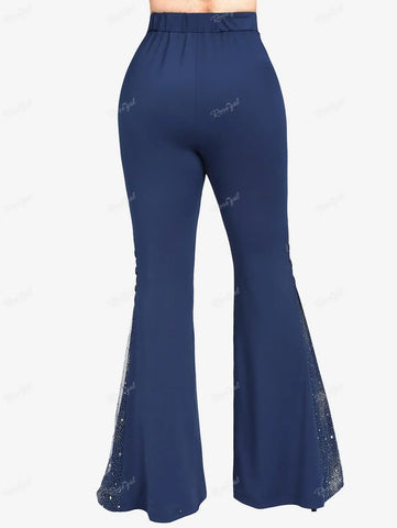 Victorian Goth Bloodrose Lace-Up Flare Trousers