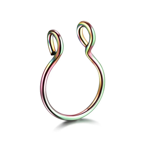 Goth No-Piercing Fang Loop Nose Ring Set