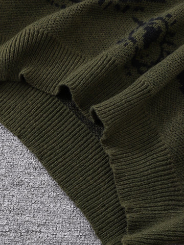 Nu Goth All-Seeing Eyes Jacquard Knit Sweater