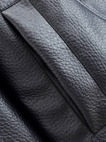 Nu Goth Oversized Moto Coat in Structured Faux Leather