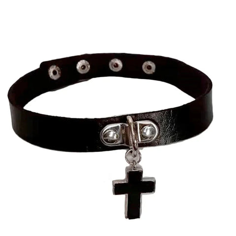 Goth Leather Collar Choker Necklace Collection