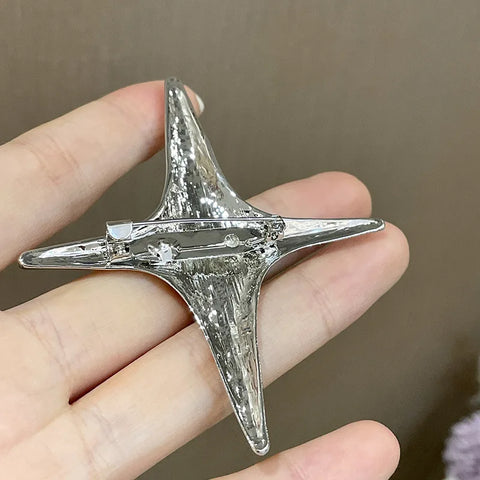 Nu Goth Four-Point Star Sculptural Brooch Suit