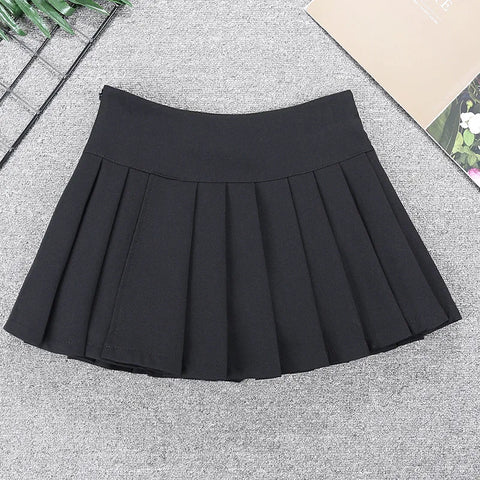 Nu Goth Dropped-Waist Pleated Mini Skirt in Storm Grey