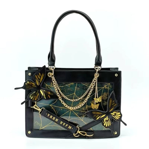 Goth Labyrinth Butterfly Ita Bag — Dark Collector's Tote
