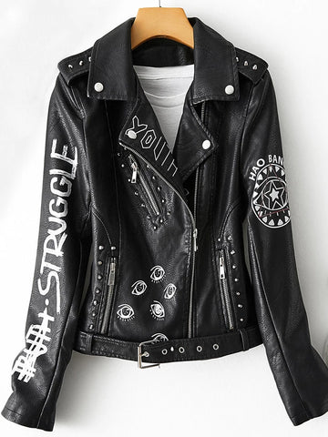 Goth Struggle Graffiti Moto Coat — Eyes Never Lie