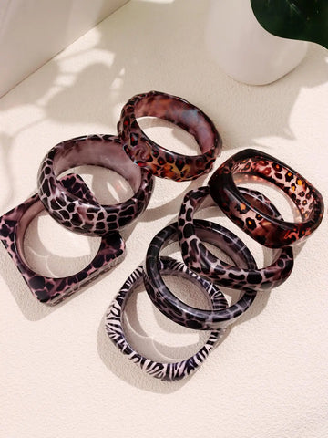 Goth Wild Print Resin Bangle