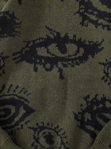 Nu Goth All-Seeing Eyes Jacquard Knit Sweater