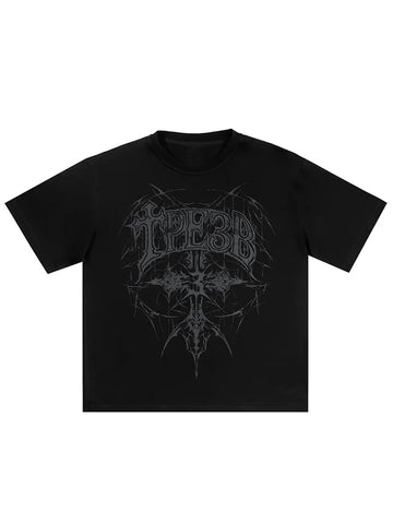 Goth Blackened Sigil Oversized T-Shirt